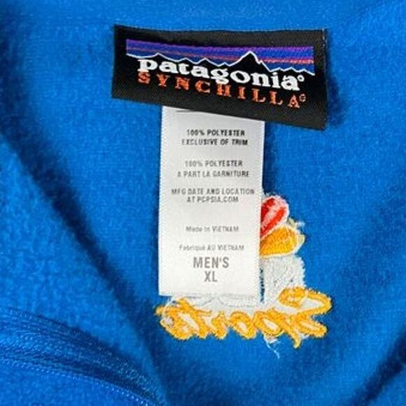 Patagonia Men's XL Blue 1/4 Zip Fleece Pullover NBC Sports Logo Synchilla - Picture 3 of 11